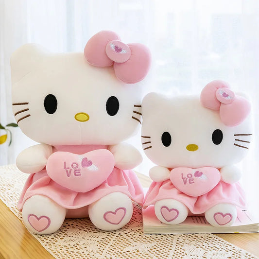 Sanrio Hello Kitty Pink Plush Stuffed Toys Anime Cartoon Plushie Doll Soft Stuffed Pillow Toys For Children Birthday Xmas Gifts