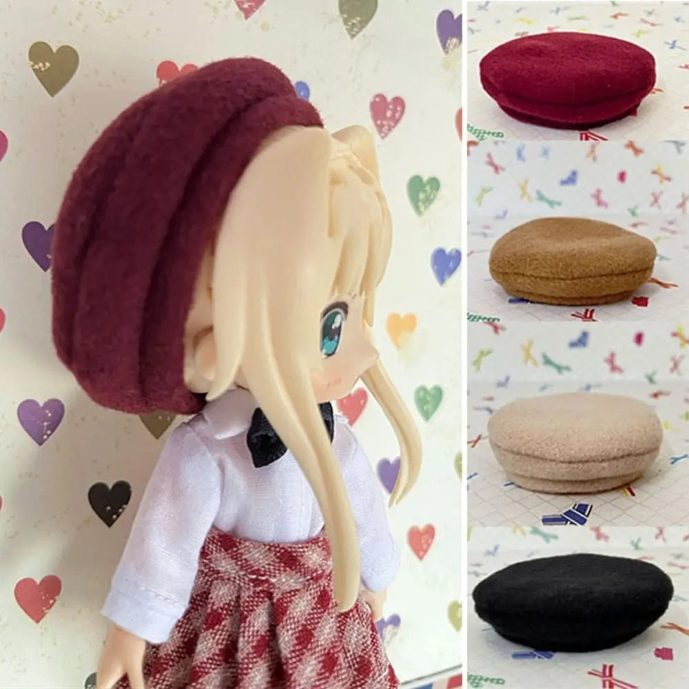 High Quality New Arrival Doll Beret Hat Fashion 5 Colors Woolen Hat Kids Gift 1/11 OB11 Dolls/1/12 BJD Dolls