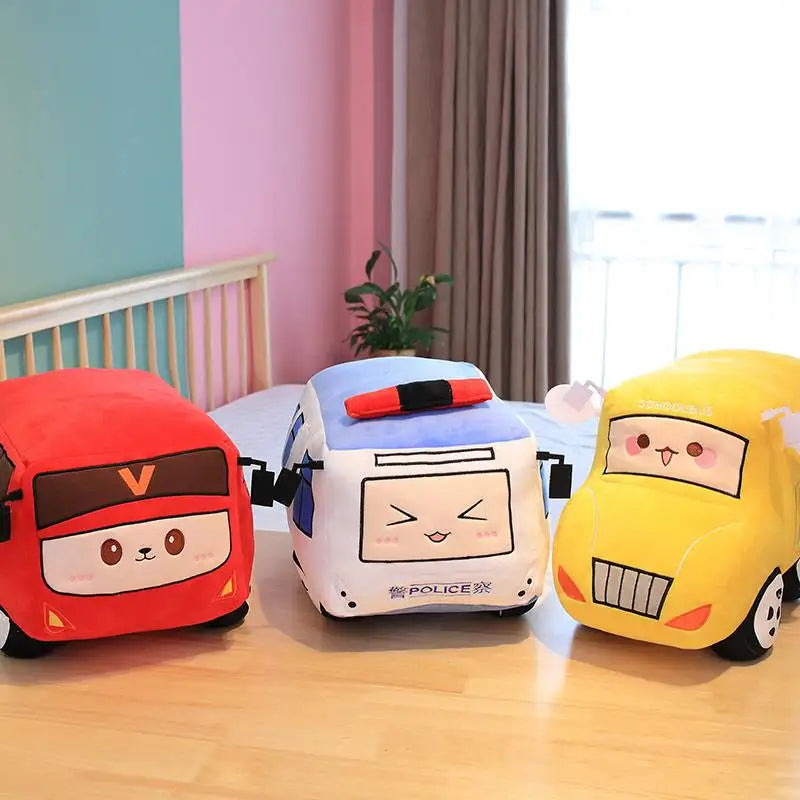 Kids Toys Aircraft Plush Toys Cute Cartoon Cars Fire Truck Cement Mixer Plush Toys Best Gifts For Childrens Room Decoration Gift