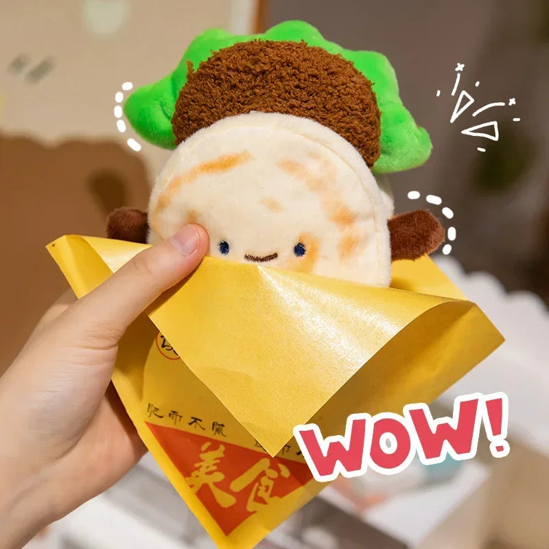 Cartoon Chinese Hamburger Plush Toy Kawaii Stuffed Vegetable Leaves Meat Doll Funny Room Bag Decoration Cute Birthday Gift