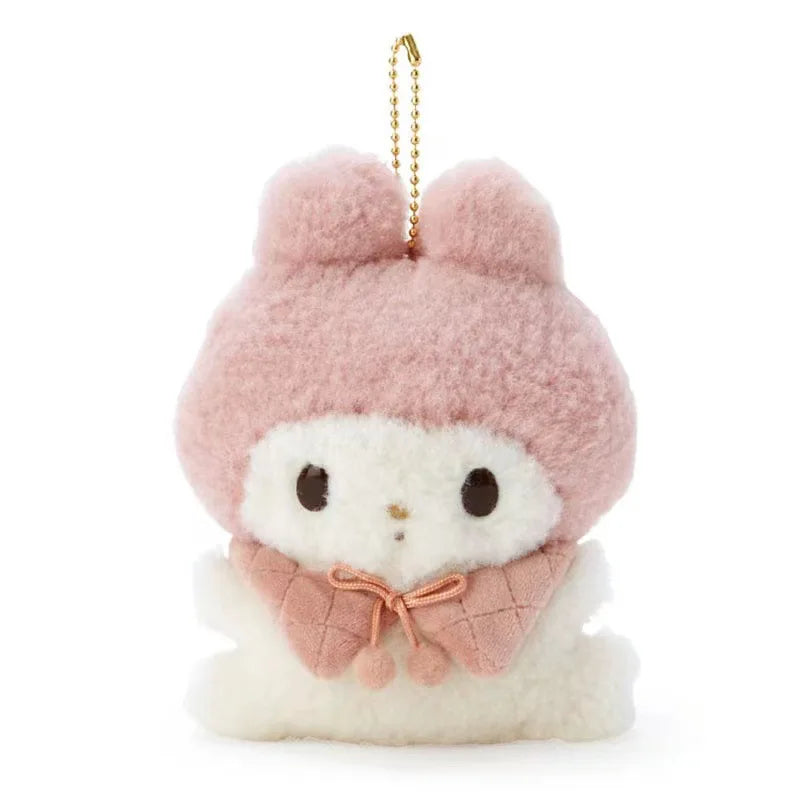 Sanrio Plush Keychain Dolls Pochacco Kuromi Split Series Doll Cinnamonroll Melody Backpack Pendant  Children's Plush Toys Gifts