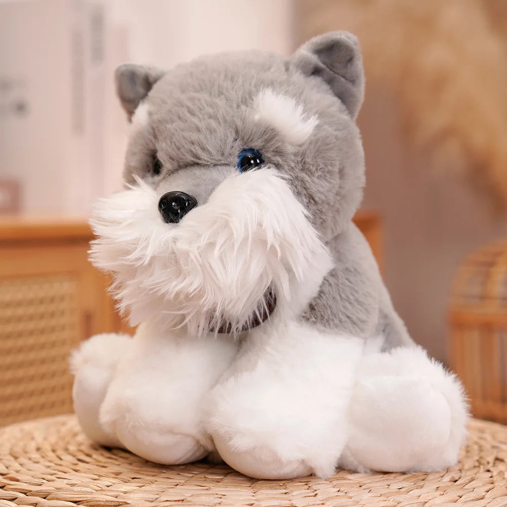 20cm Cute Puppies Plush Toy Schnauzer Poodle Husky Stuffed Animal Furry Lovely Sitting Dog Doll Birthday Gifts