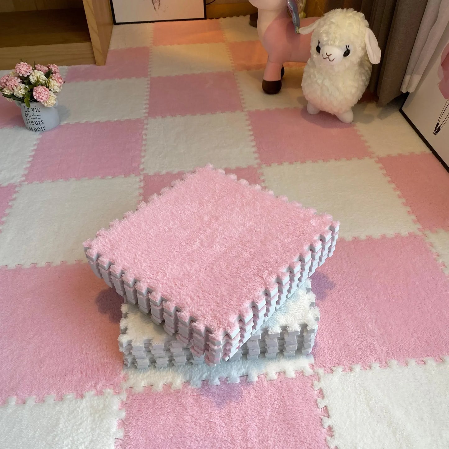 10/20PCS 30CM*30CM*1CM  Anti-shock Mat for Babies Puzzle Mat Living Room Bedroom Plush Pad Plush Carpet Baby Padded Baby Carpet