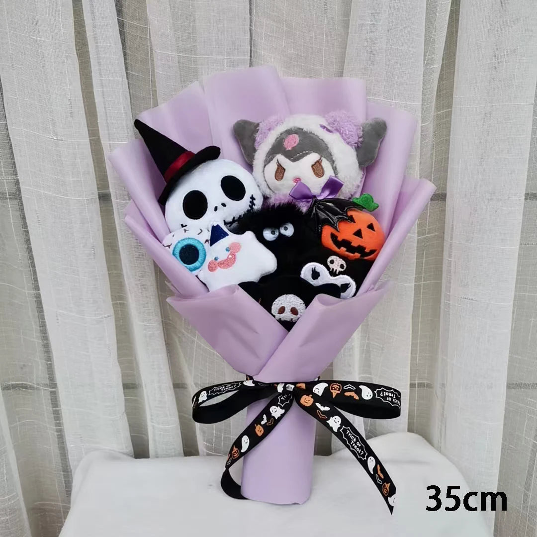 Halloween Animal Plush Bouquet Funny Toy Kuromi My Melody Hello Kitty Cinnamoroll Dolls Christmas and Valentine's Day Gifts