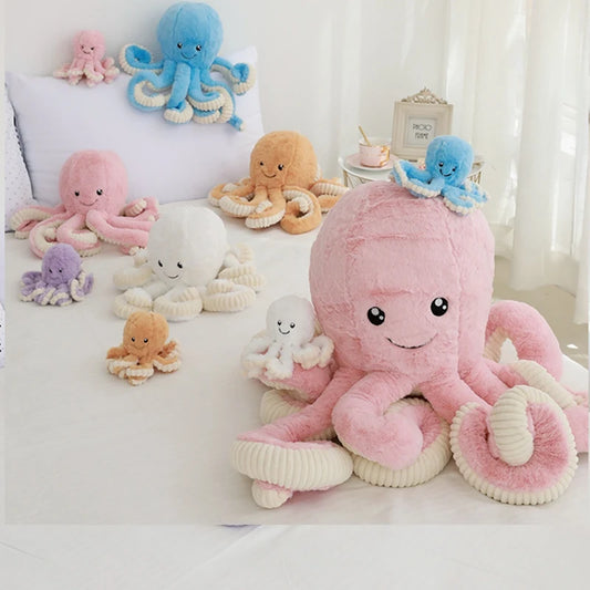 18-80CM Colorful Octopus Plush Toys Soft Stuffed Cartoon Animals Doll Cute Backpack Pendant Pillow Kids Christmas Birthday Gifts