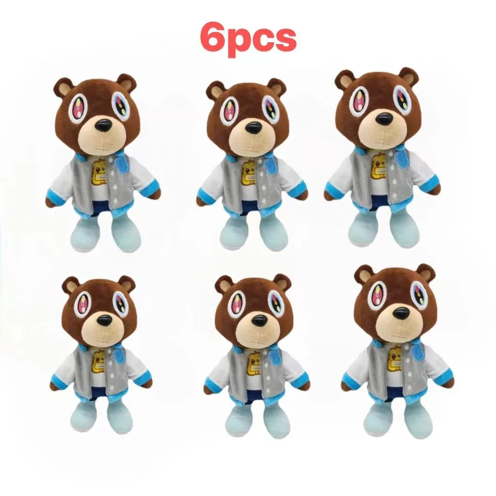 New 26cm Kawaii Kanye Teddy Bear Plush Toy Kanye West Graduation Soft Fill Home Room Decoration Birthday Gift Commemorative Gift