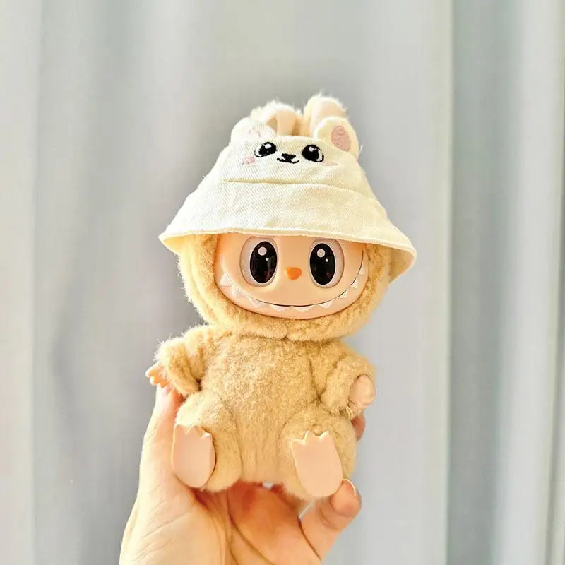 Mini Plush Doll'S Clothes Outfit Accessories For Korea Kpop Exo Labubu Idol V1 V2 bubble overalls hat Clothing Gift