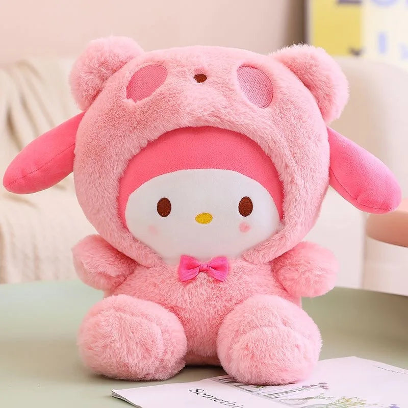 kawaii Sanrio Plushies Toy Hello Kitty Cinnamonroll Pochacco Kuromi Plush Doll Cos Bear Cute Toys Children Birthday Gifts