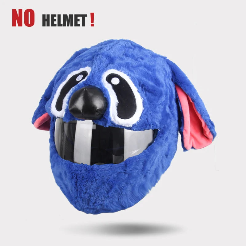 Helmet Protection Headgear Cover Cartoon Fluffy Plush Set For Motorcycle Full-Face Protective Case Motorbike Safety Trendy