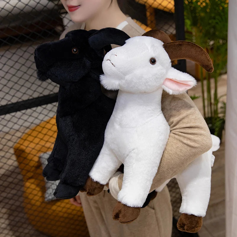 30/40cm Ranch Animal Series Soft Cute Simulation Black White Goat Mountain Lifelike Plush Toys Doll Kid Children Halloween Gift