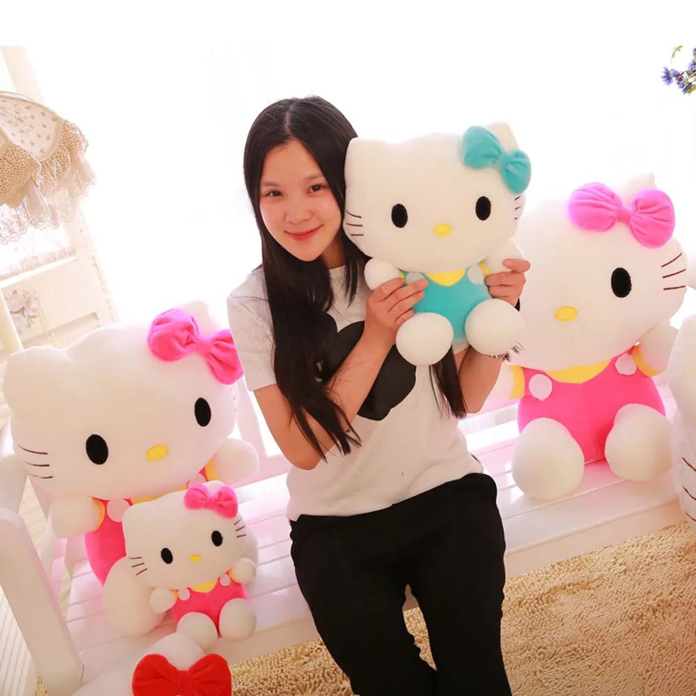 Hello Kitty Plush Toy Sanrio Plushie Doll Kawaii Stuffed Animals Cute Soft Cushion Sofa Pillow Home Decor Children Birthday Gift