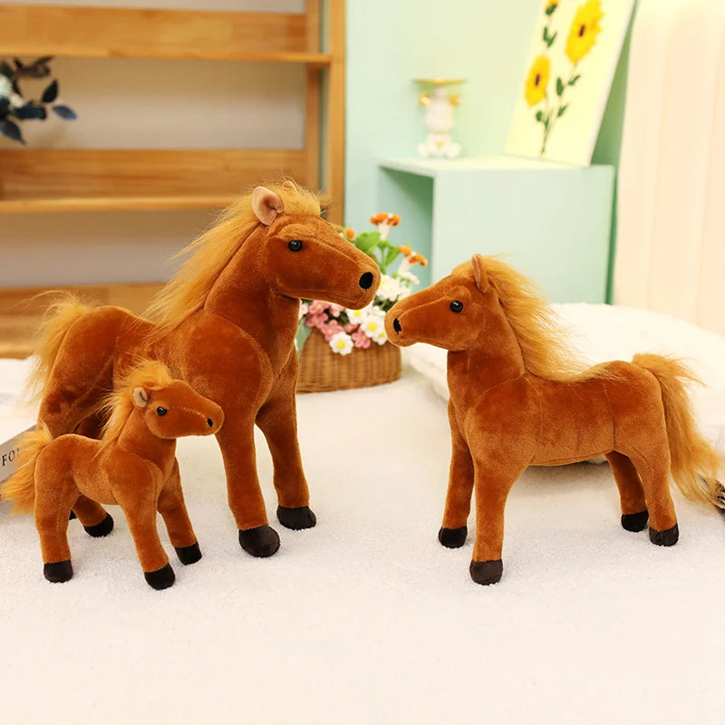 20/30/40cm Cartoon Simulation Horse Plush Foal Toys Anime Animal Stuffed Dolls Kawaii Home Decor Kids Xmas Birthday Gifts