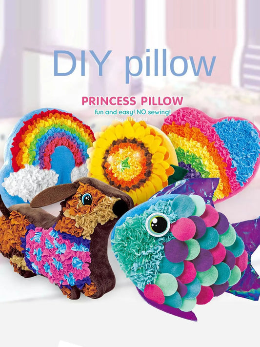 DIY Handmade Pillow Material Package Cute Doll Kawaii Plush Children Toys Puzzle Gifts Kids Craft Kits Creativity Puzzle Cushion