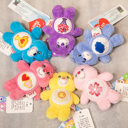 Original Care Bears Plush Lovely Rainbow Bear Stuffed Pendant Teddy Bear Peluche Keychain Kawaii Backpack Decor Kids Xmas Gifts