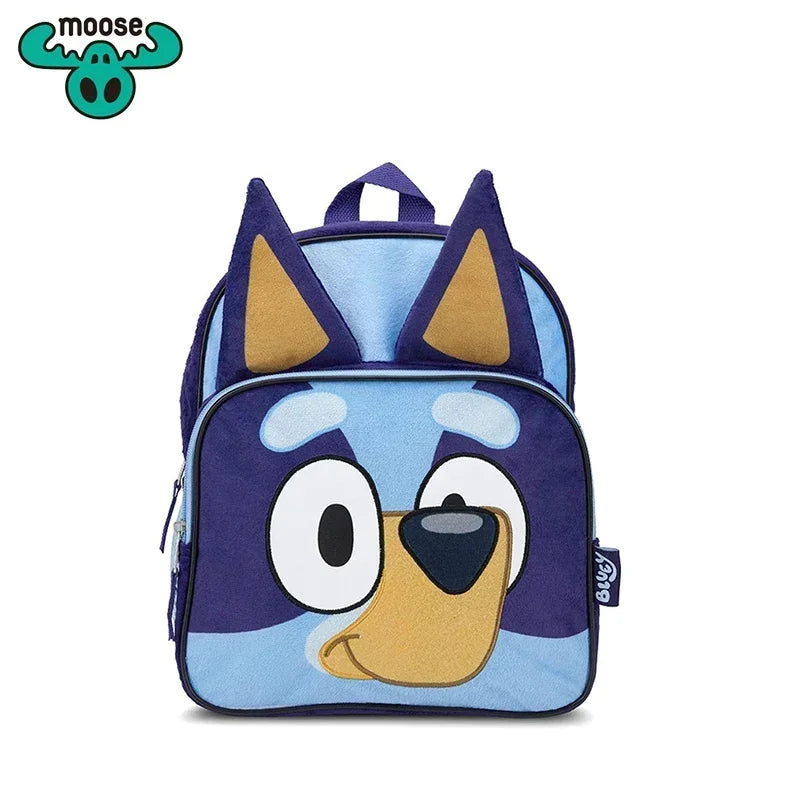 Bluey Dog Backpack Blue Plush Simple Oxford Cloth Schoolbag Pocket Early Education Bingo Dog Schoolbag Children Christmas Gift