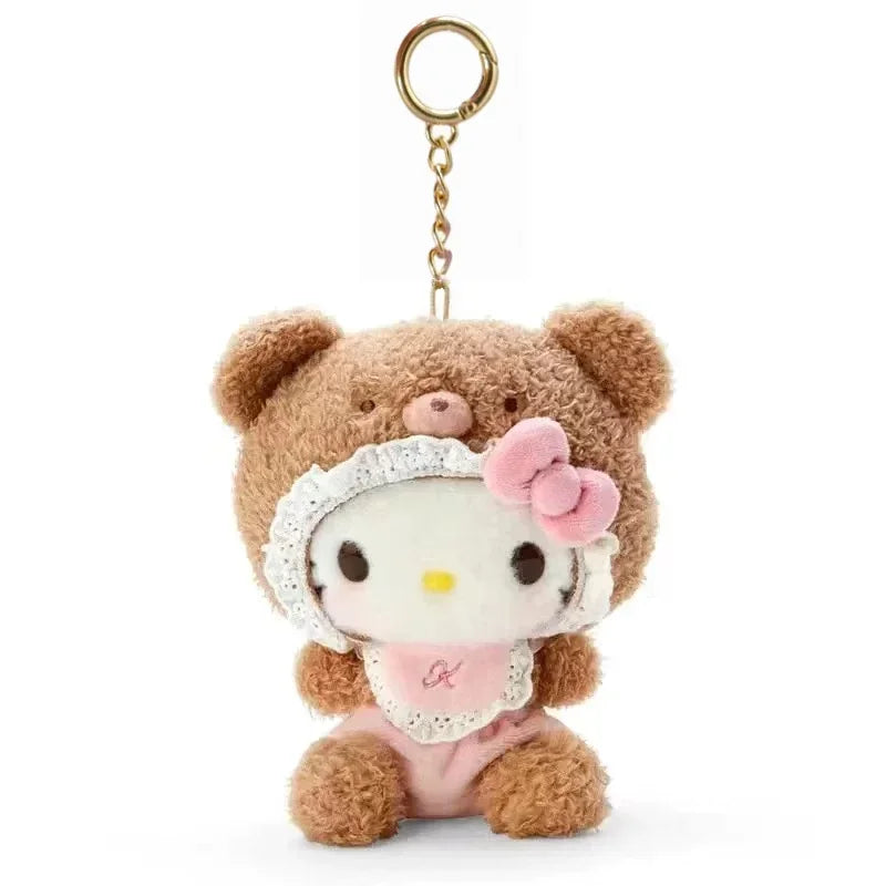 Sanrio Anime Cartoon Kuromi Hello Kitty Cinnamoroll My Melody Plush Toys Fashion Doll Ornament Backpack Small Pendant Keychain