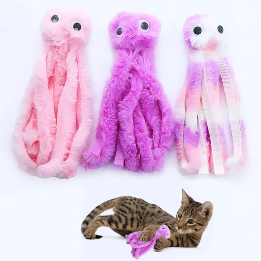 Cat toys Cute octopus plush toy cat interactive play toy  bite resistant teeth  pet supplies