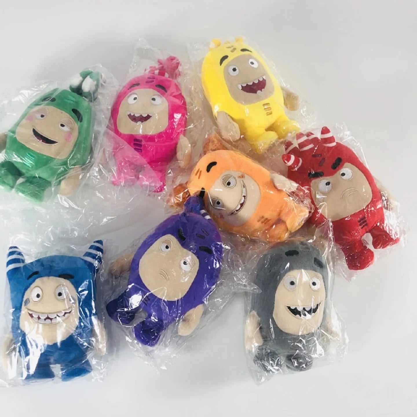 8pcs/Lot Oddbods Cartoon 18CM Fuse Jeff Newt Odd ZEE Bods Stuffed Plush Toy Doll For Kids Gifts PP Cotton Home Decoration