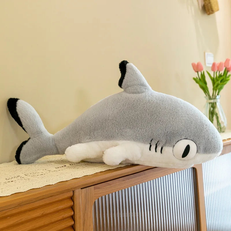 130cm Anime Plush Doll Sharkitty Pillow Kawaii Soft Stuffed Sleeping Shark Cushion Pillow Anime Plush Toy Gifts for Children