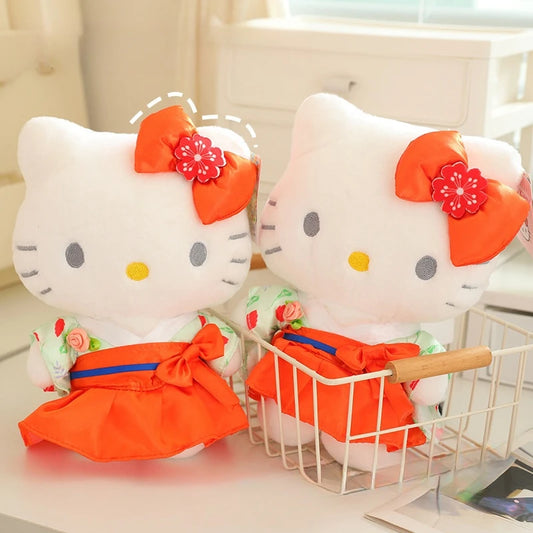 Lovely kimono Hello Kitty Plush Toy Stuffed Anime Japanese Style Hello Kitty Plushies Kawaii Doll Birthday Gifts Girl