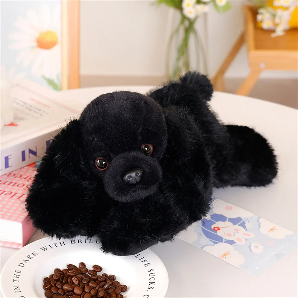 30cm Creative Realistic  Dog Lucky Simulation Dog Poodle Plush Toys Handmade Realistic Figure Toy Plush Stuffed Animals