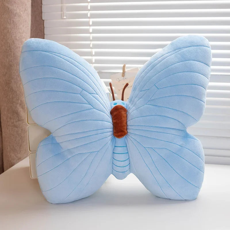 40*40CM New Pink Blue Butterfly Plush Toy Stuffed Cartoon Butterfly Throw Pillow Cushion Home Sofa Decoration Cushion