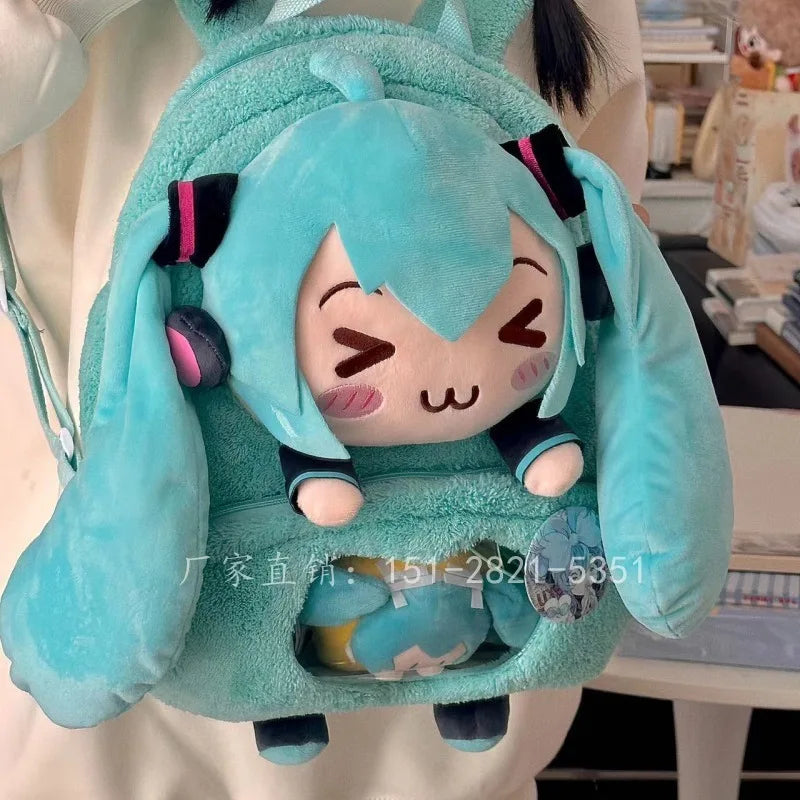 Hatsune Miku Surrounding Backpacks Cute Dolls Animation Movie Games Surrounding Birthday Gifts Wholesale Squinting Eyes Japan