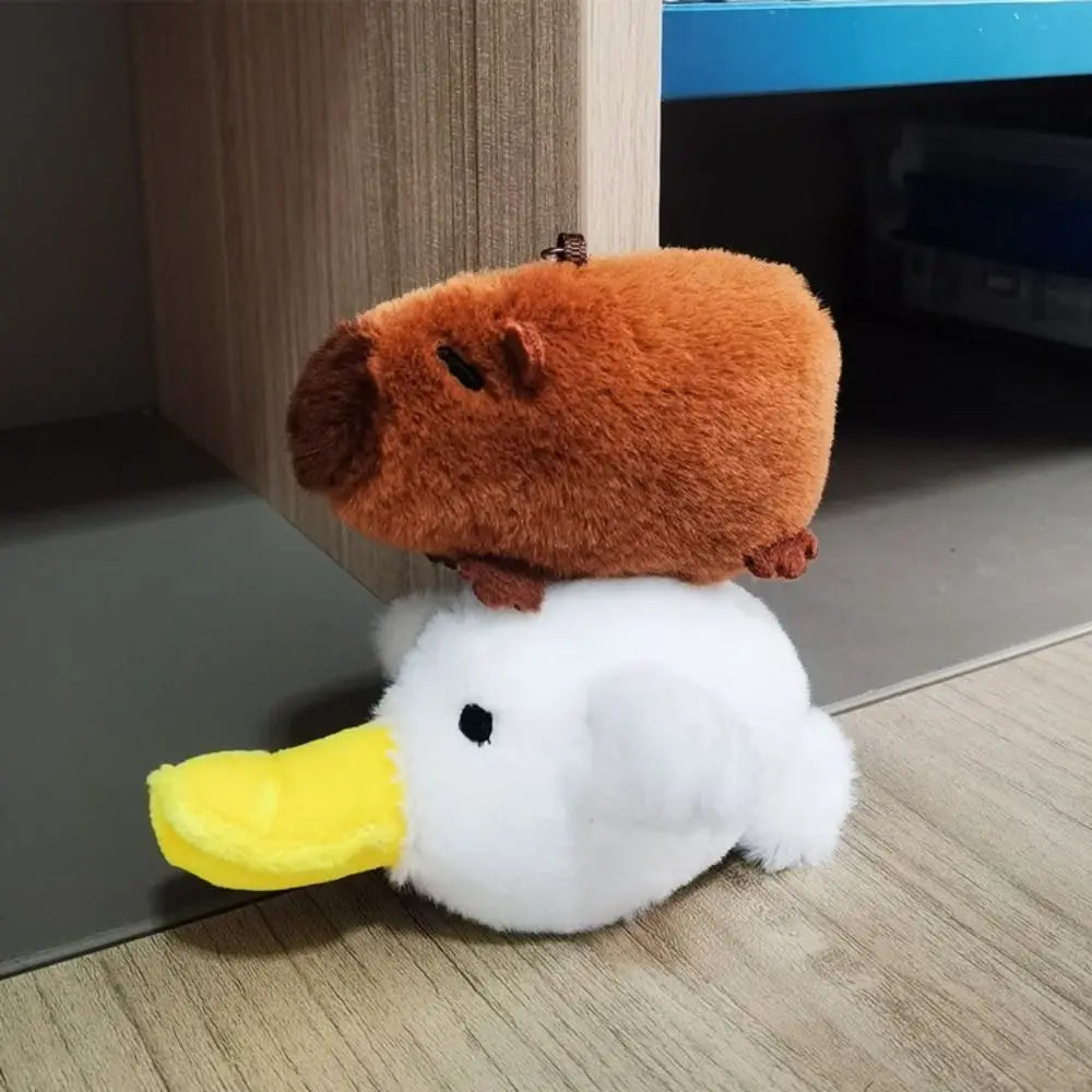 Multicolor Plush Capybara Keychain Cute Toy Cartoon Capybara Headgear Capybara Doll Accessories Guinea Pig Fluffty Animal Doll