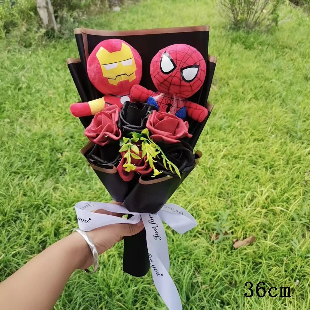 Man Spidermaned Plush Bouquet Movie Dolls Marvel Avengers Stuffed Hero Captain America Iron Christmas Valentine's Day Gifts