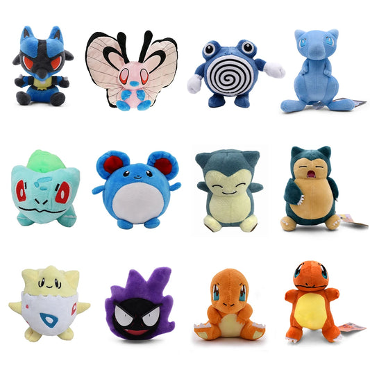 Poliwhirl Charmander Charmander Togepi Snorlax Snorlax Marill Gyarados Gastly Butterfree Plush Toys Stuffed Collection Doll