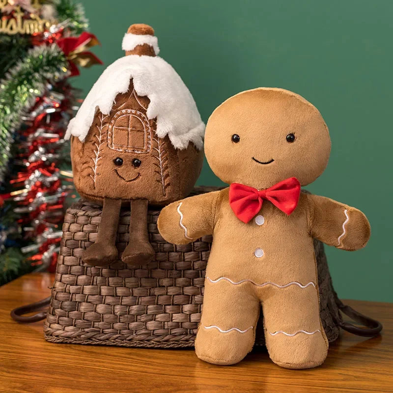 New Christmas Series Plush Doll Christmas Tree House Gingerbread Man Garland Elk Plush Toy Home Decoration For Girls Gifts