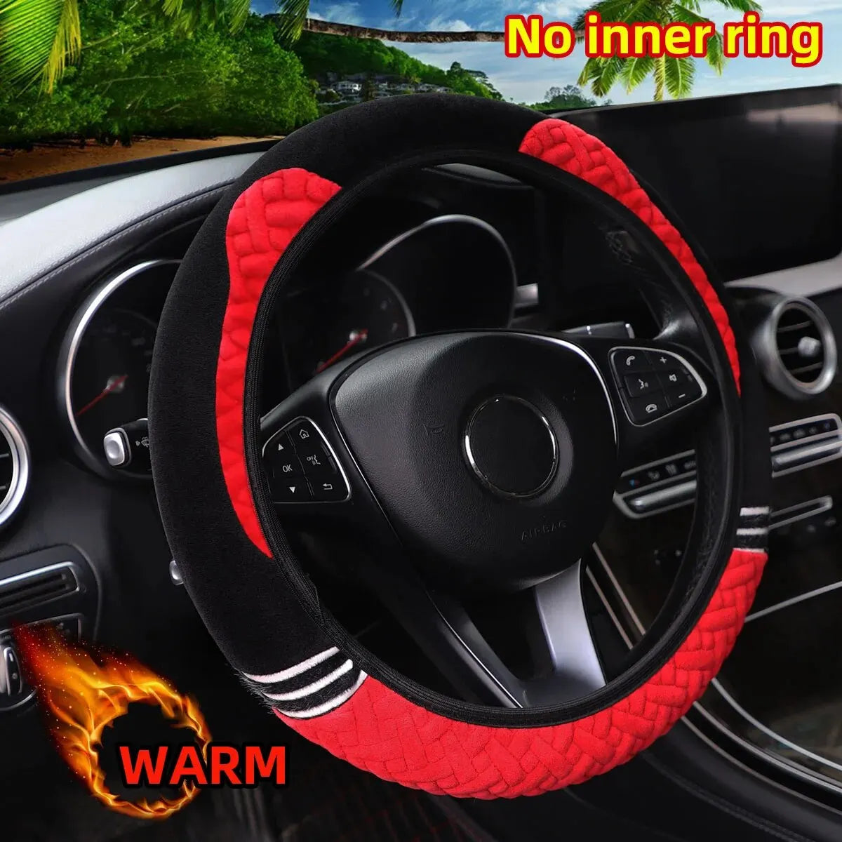 Hand Warm Plush Bear Cartoon Cat Car without Inner Ring Steering Wheel Cover Automotive Supplies 14.5-15INCH