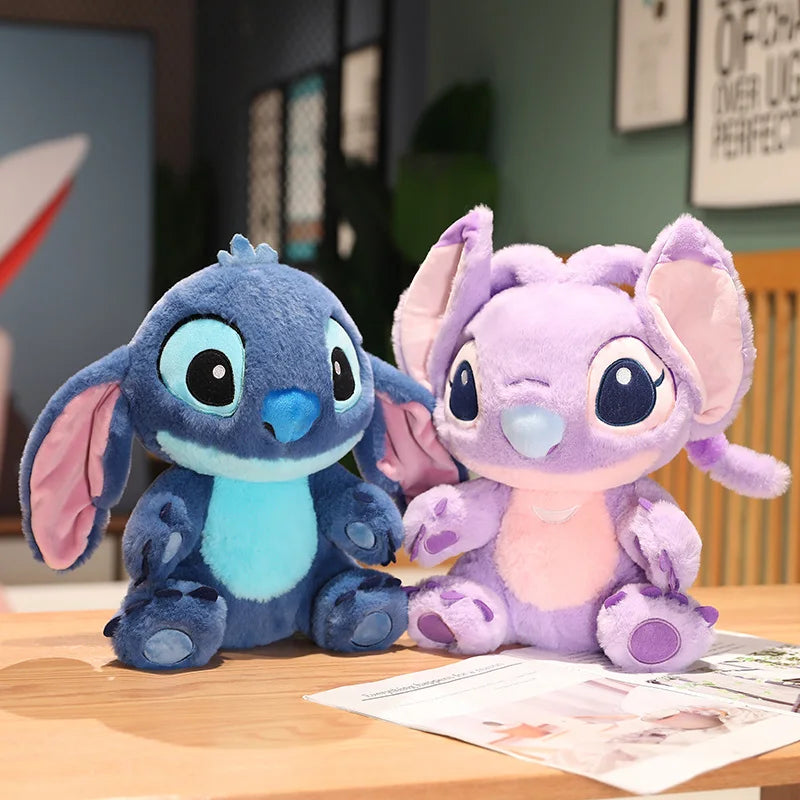 Lovely Sitting Stitch Plush Toy Stuffed Cartoon Anime Lilo & Stitch Angel Plushies Cuddly Doll Throw Pillow Gifts Girl Kids