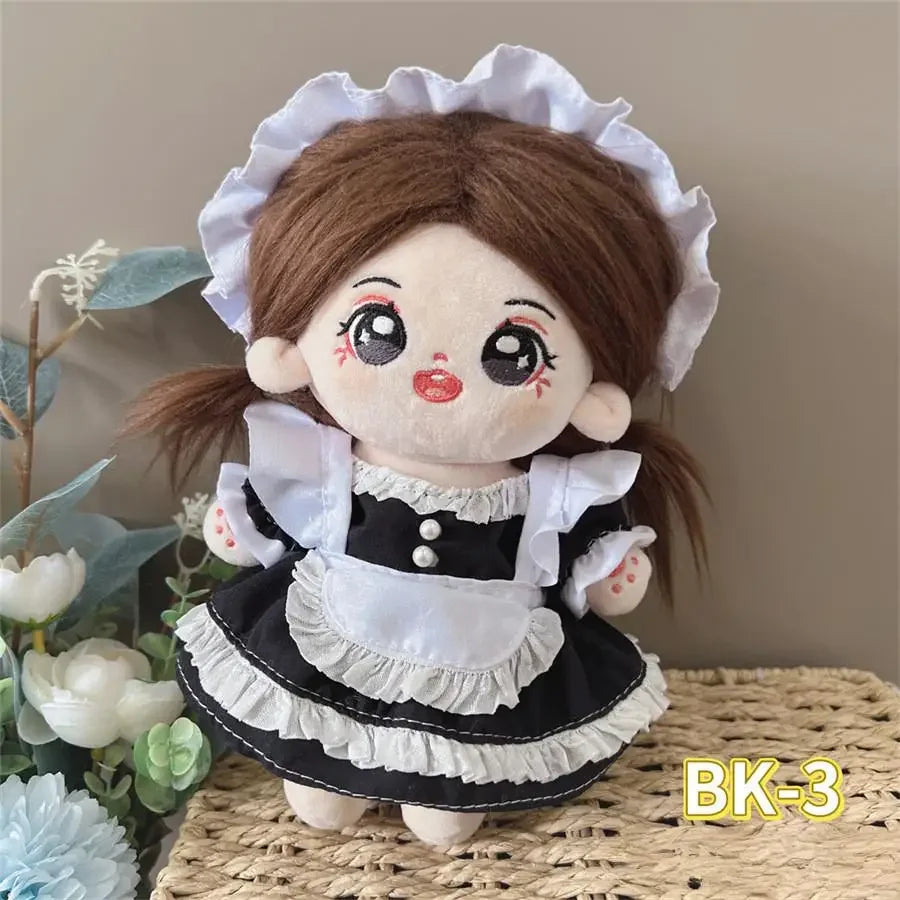 For Baby Three V3/20CM Cotton Doll Plush Doll Replacement Outfit Lolita Maid Dress Playing House Accessories for labubu dress