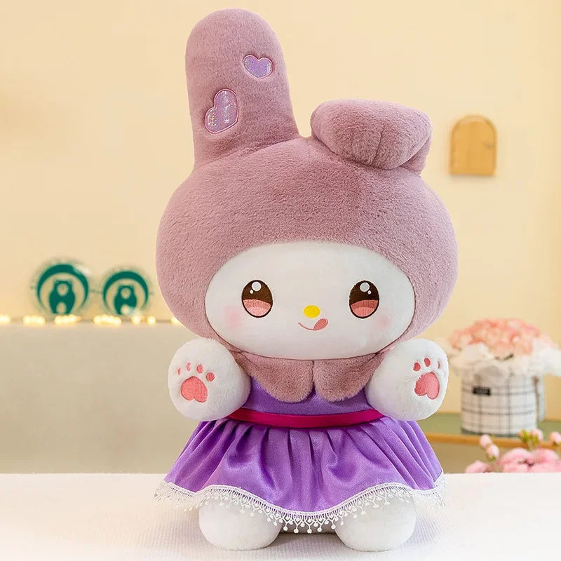 80cm 65cm Big Size Sanrio Kuromi My Melody Anime Plush Stuffed Doll Cartoon Character Room Decoration Bed Pillow Holiday Gift