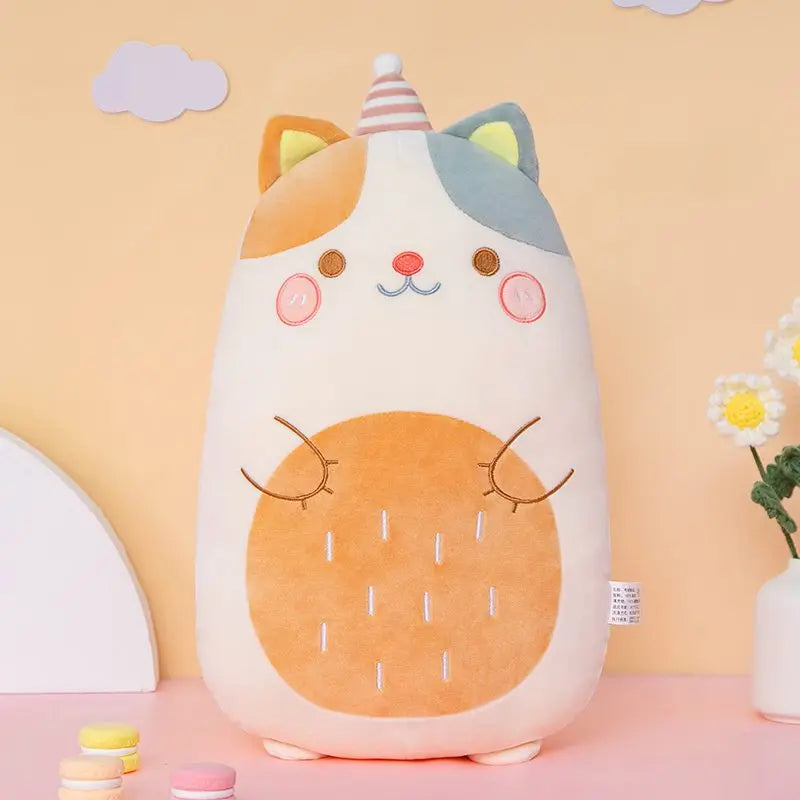 40cm/60cm Fat Kawaii Big Rabbit Cat Piggy Fox Duck Plush Pillow Toys Soft Stuffed Animal Doll Chair Cushion High Quality Gifts