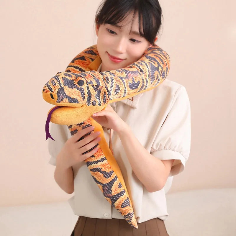 90cm-170cm Simulated Python Plush Lovely Animal Hand Puppet Toys Stuffed Snake Dolls Home Decor Birthday Xmas Exquisite Gifts