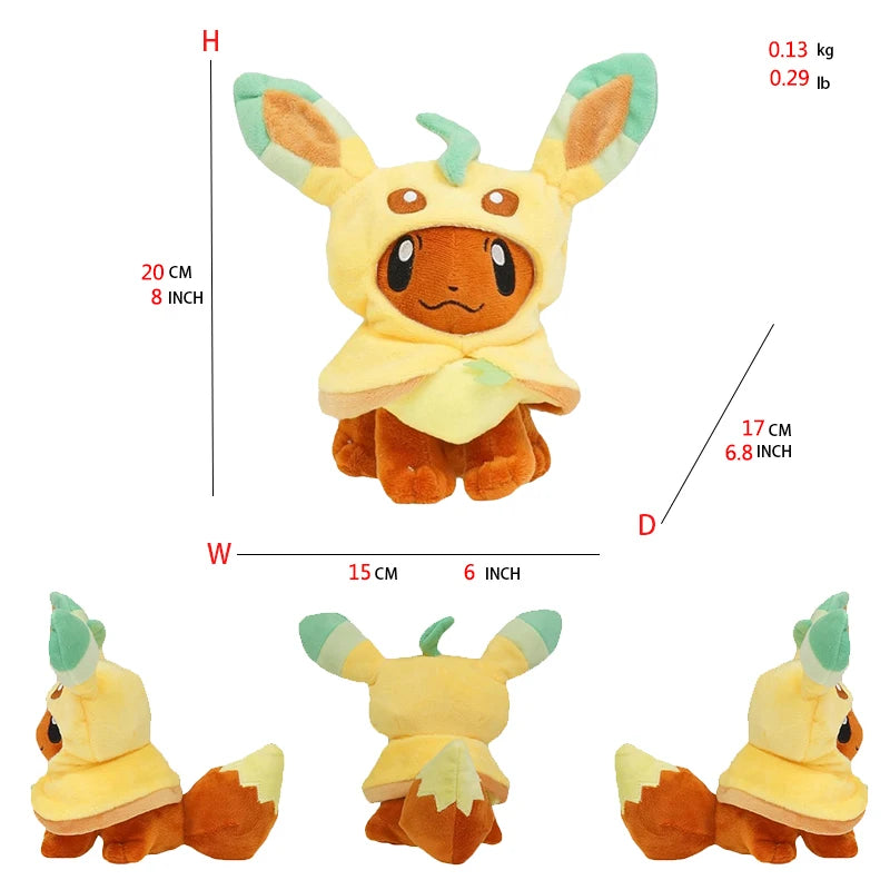 8 Styles Eevee Cosplay Pokemon Plush Toys Eevee Cos Sylveon Espeon Flareon Cute Cartoon Jolteon Peluche Stuffed Dolls Gifts