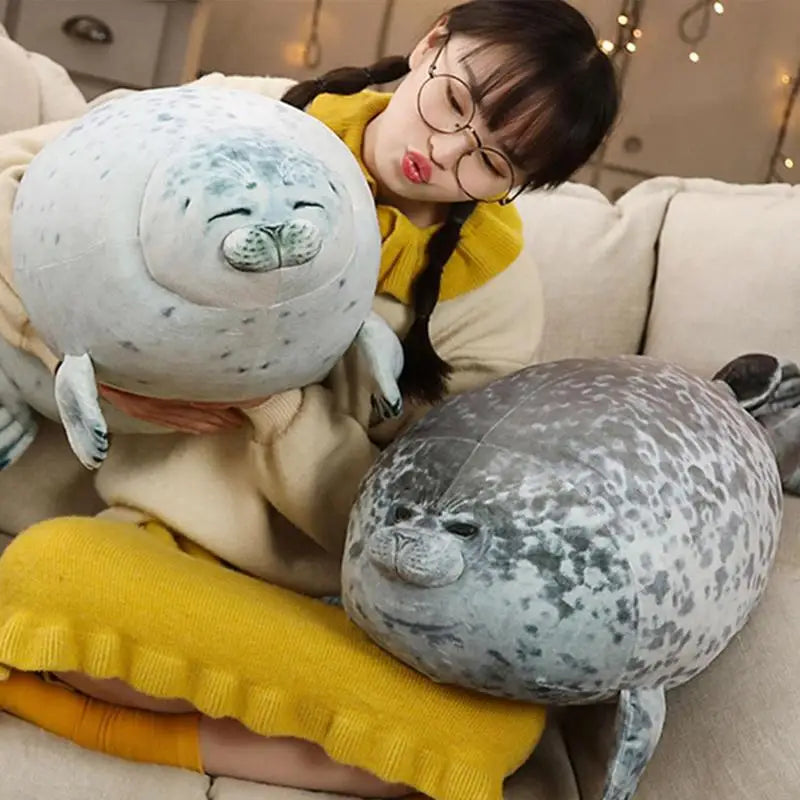 Toy Baby Sleeping Throw Pillow Gifts for Kids Girls 30CM Angry Blob Seal Pillow Chubby 3D Sea Lion Doll Plush Stuffed