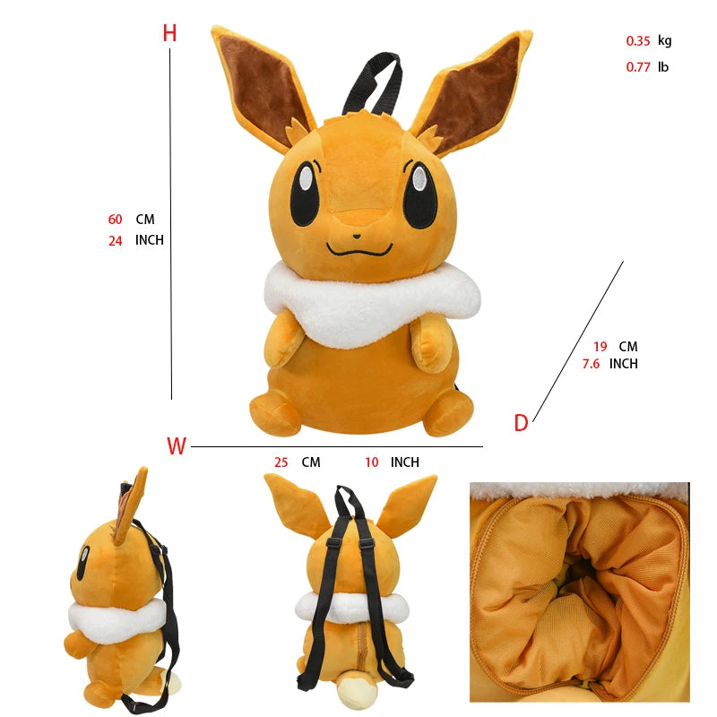 15 Styles Anime Mario Koopa Backpack Pokemon Charizard Mimikyu Eevee Snorlax Gengar Mew Plush Stuffed Toys Cartoon Peluche Dolls