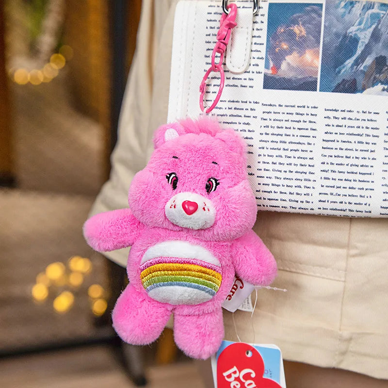 Original Care Bears Plush Lovely Rainbow Bear Stuffed Pendant Teddy Bear Peluche Keychain Kawaii Backpack Decor Kids Xmas Gifts