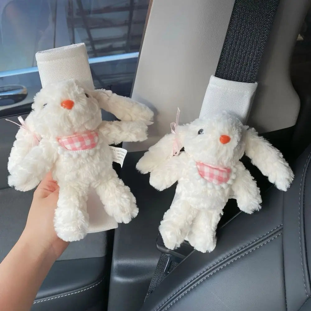 New Plush Rabbit Keychain Cartoon White Keyring Car Accessory Bag Charms