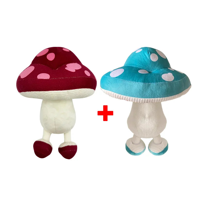 25cm Kawaii Walking Mushroom Plush Toys Funny Detachable Legs Plant Dolls House Car  Red Blue Pillow Children Graduation Gifts