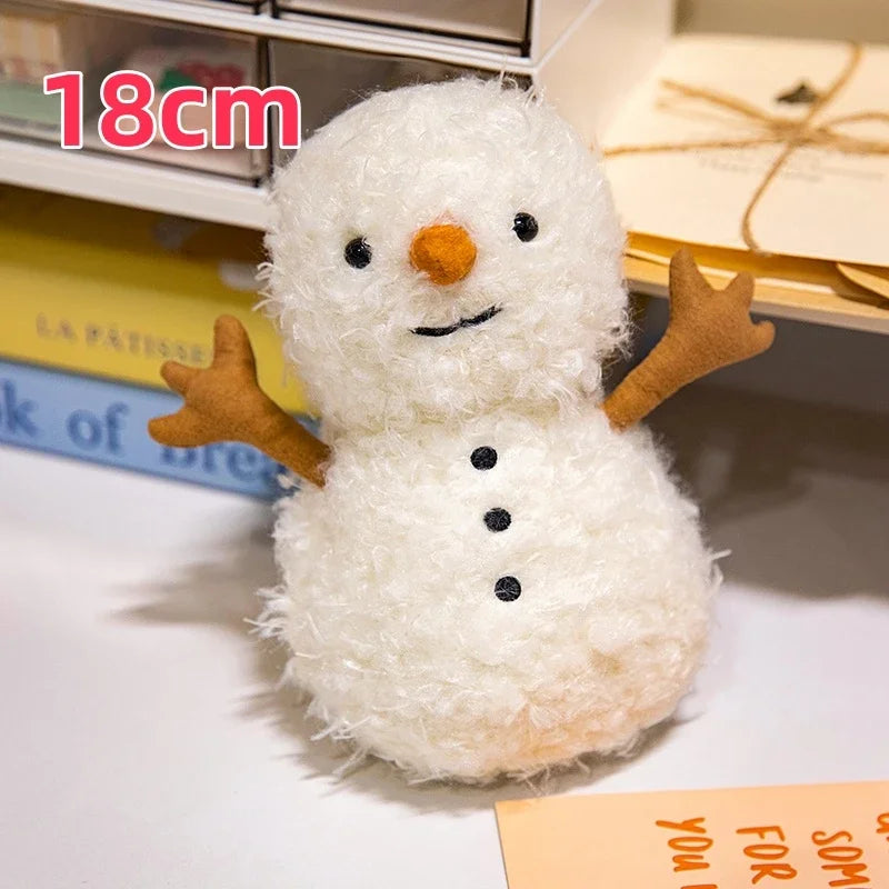 New Cartoon Christmas Series Plush Doll Christmas Tree Elk Scarf Snowman Plush Toy Home Decoration for Girls Holiday Xmas Gifts