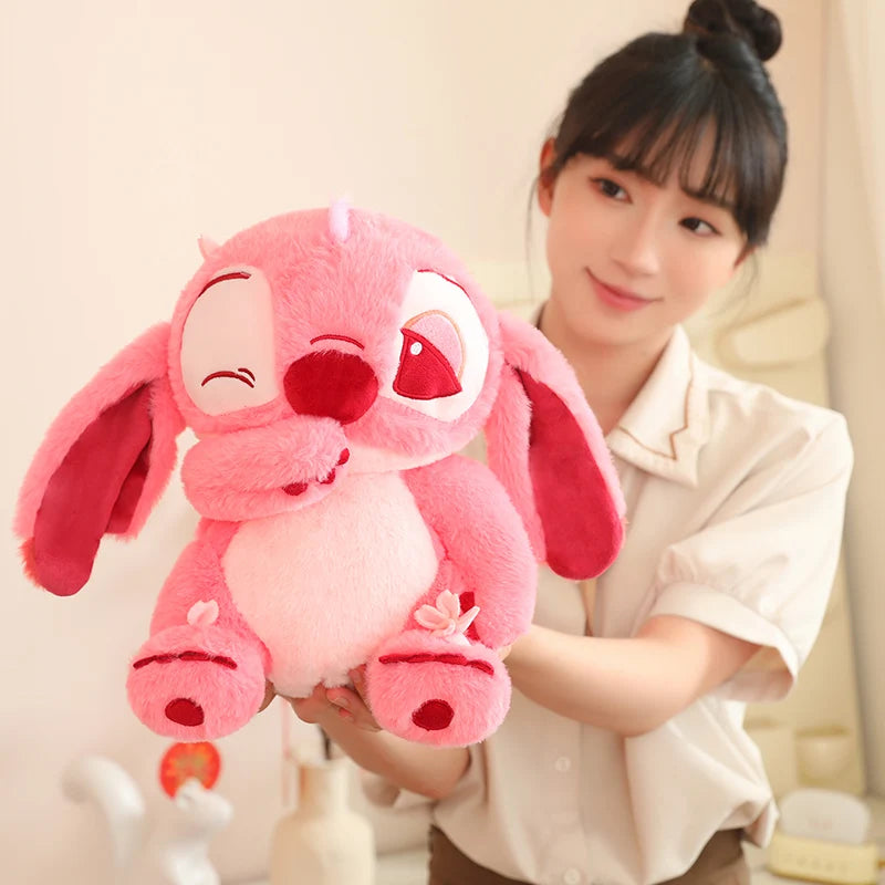 Big Size Disney Pink Sakura Stitch Plush Toy Huggable Plushies Stuffed Anime Movie Stitch Doll Kawaii Throw Pillow Xmas Gifts