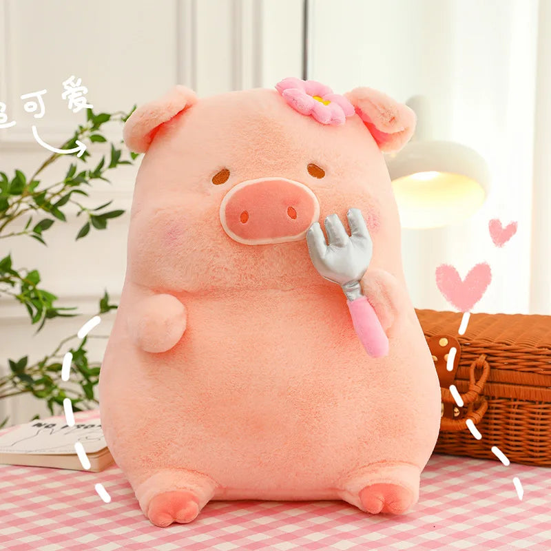 Cartoon Funny Pig Doll Anime Plush lulu Pig Toy Doll Super Soft Cute Pig Ornaments Sleep Girls Birthday Gift Decoration Toys