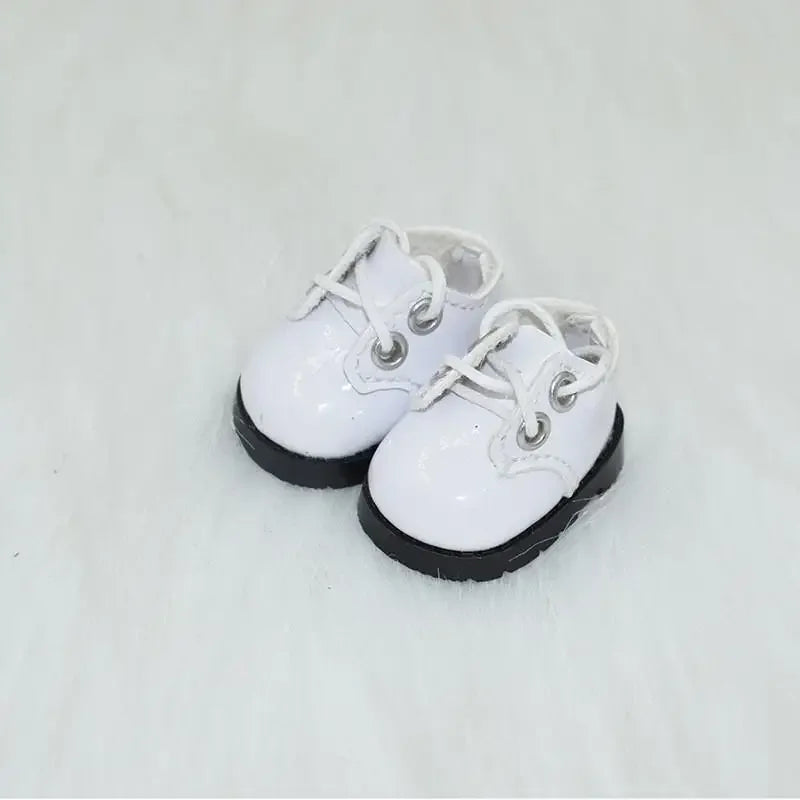 For Labubu Shoes (3.8*2.3cm) for 17cm Labubu Macaron and 10cm EXO /Cotton Doll Finger Shoes Doll Leather Shoes