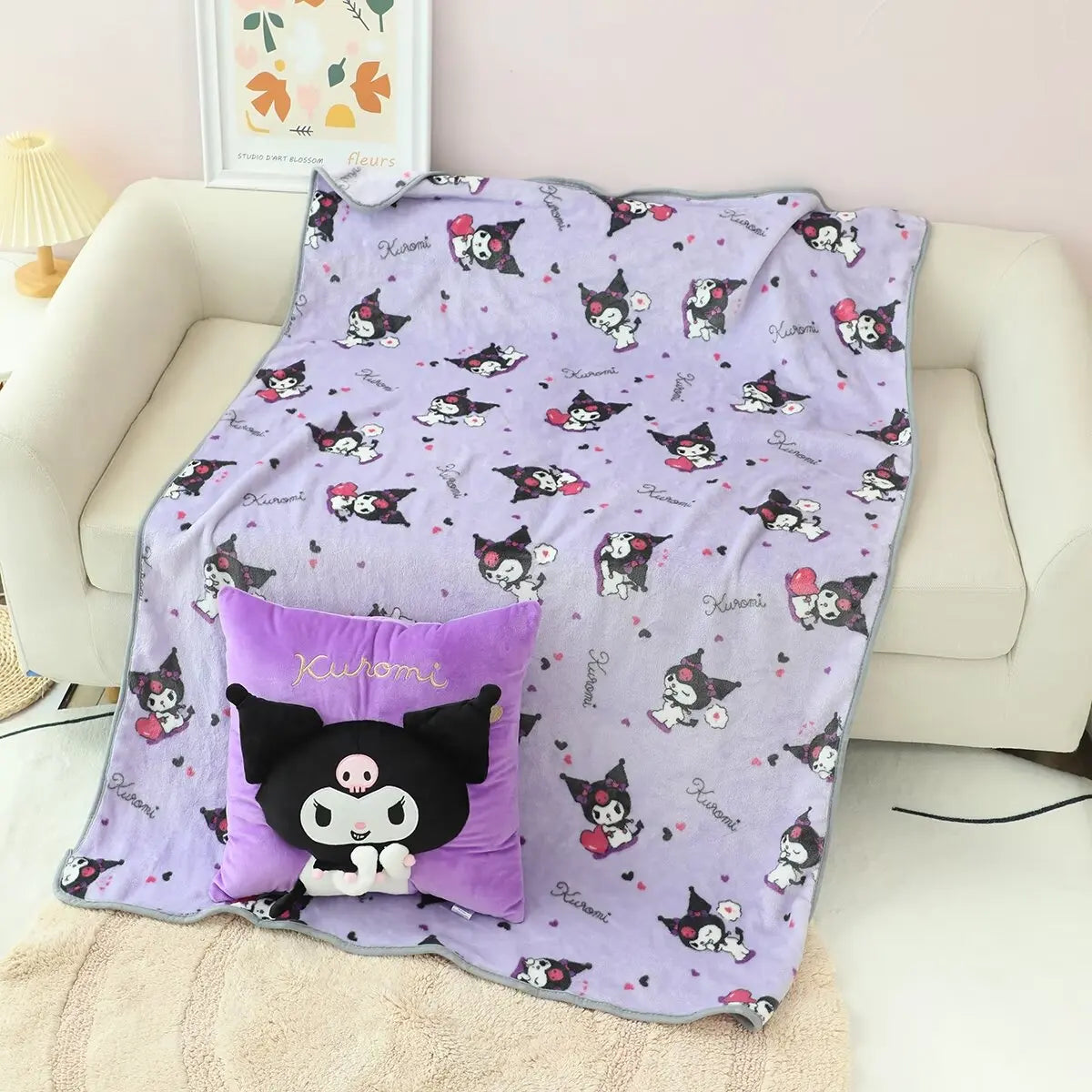 Lovely Sanrio Kuromi My Melody Hello Kitty Hangyodon Plush Pillow Melody Hello Kitty Pillow blanket Gifts For Girl