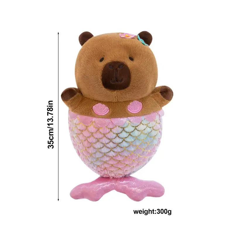 Stuffed Capybara Soft Mermaid Capybara Doll Cozy Capybara Plush Pillow Cute Soft Plush Capybara Plushie Stuffed Toys Doll