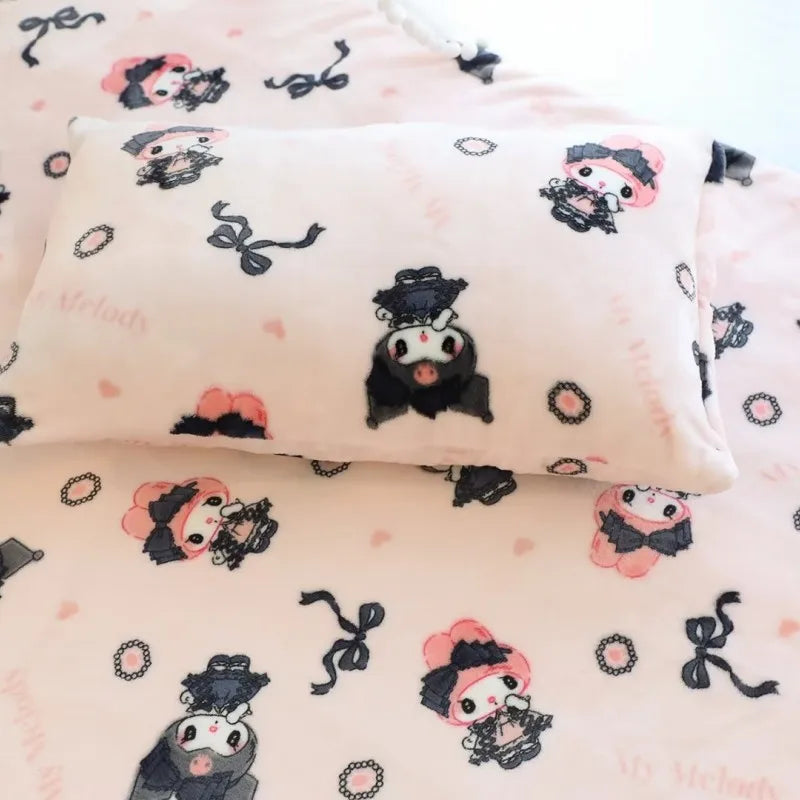 Lovely Sanrio Series Plush Blanket Kuromi My Melody Plush Blanket Soft And Comfortable Air Conditioning Blanket Gifts For Girls